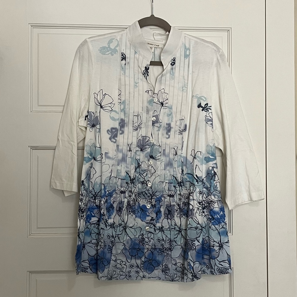 Floral print knit top